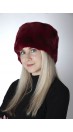 Red-Bordeaux rex fur hat